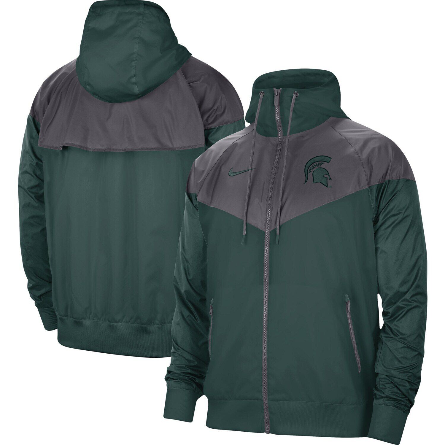 Мужская зеленая куртка с молнией во всю длину Michigan State Spartans Windrunner Nike, Зеленый
Мужская зеленая куртка с молнией во всю длину Michigan State Spartans Windrunner Nike, Зеленый