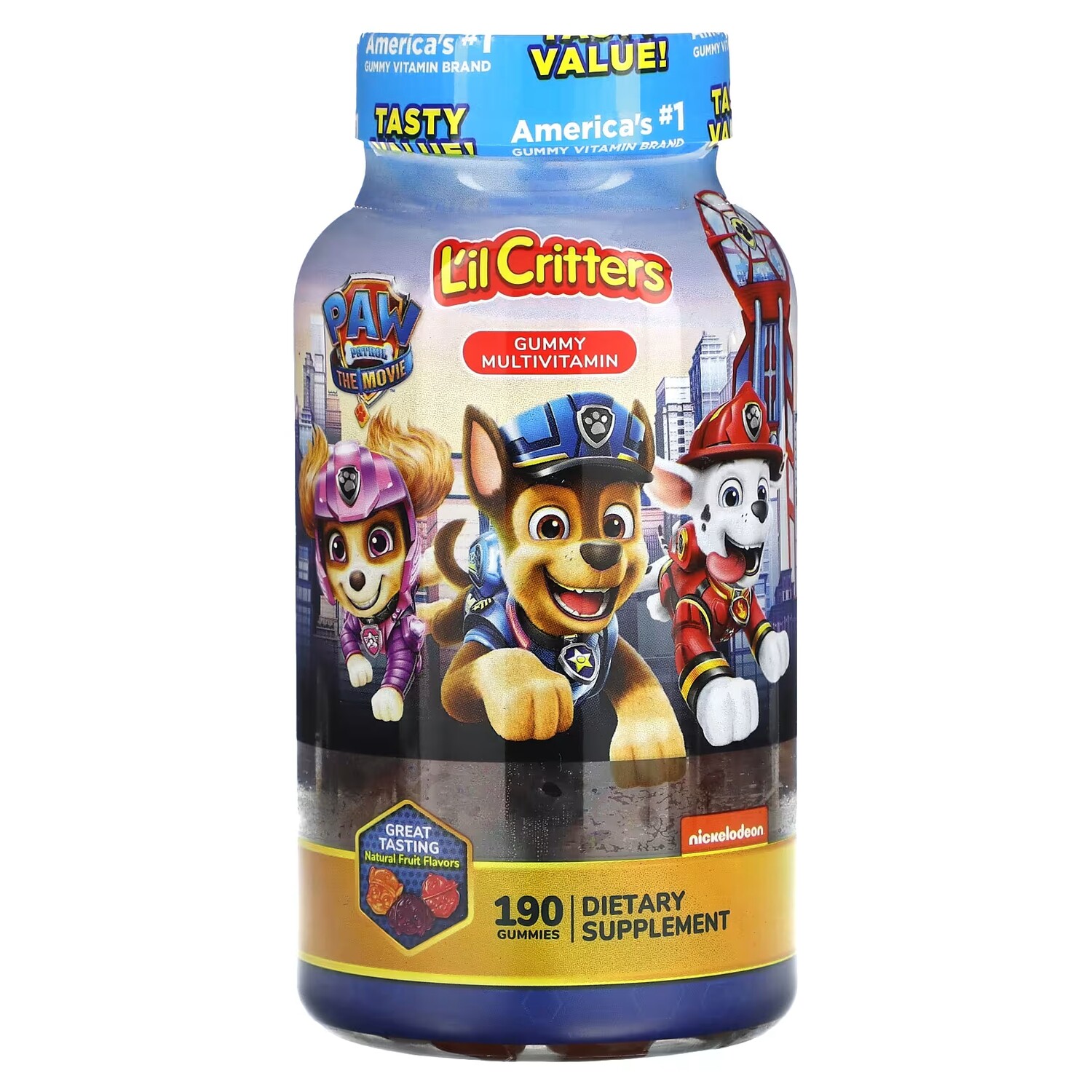 Мультивитамины L'il Critters Paw Patrol The Movie с натуральными фруктами, 190 жевательных конфет
Мультивитамины L'il Critters Paw Patrol The Movie с натуральными фруктами, 190 жевательных конфет