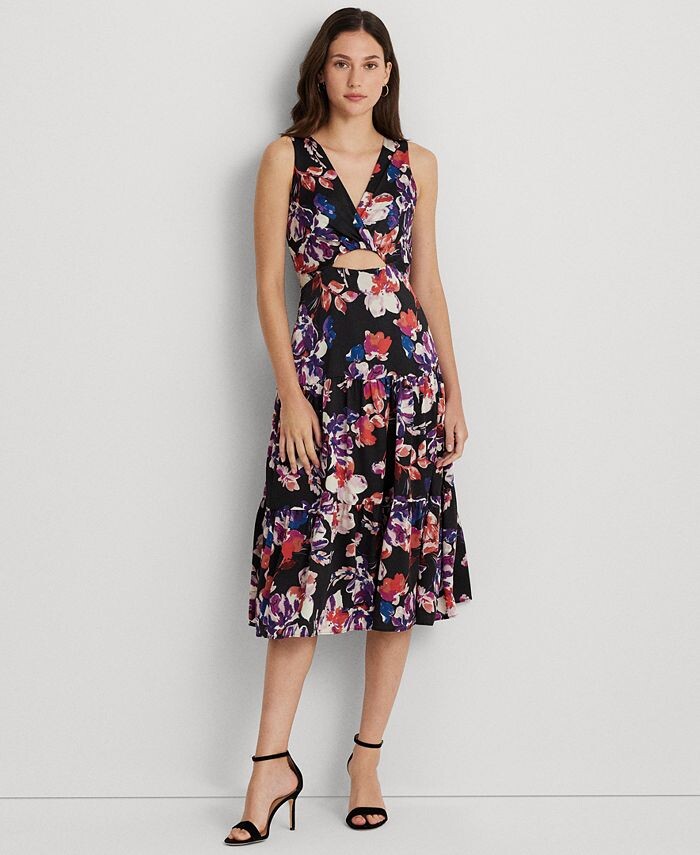 Женское платье из муслина с закрученным передом и цветочным принтом Lauren Ralph Lauren, черный
Женское платье из муслина с закрученным передом и цветочным принтом Lauren Ralph Lauren, черный
