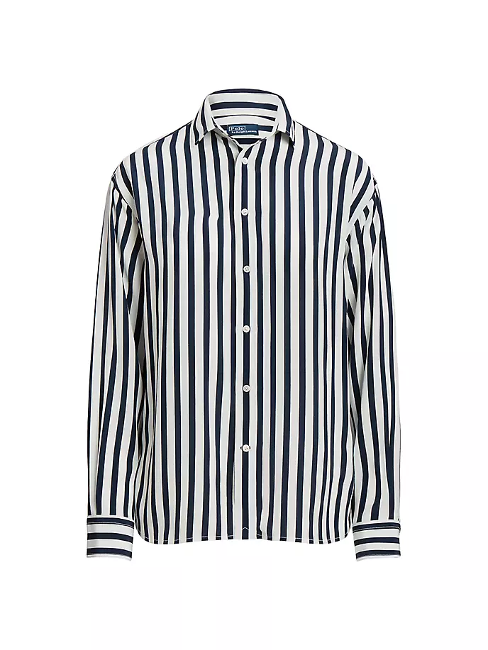 Полосатая шелковая рубашка тутового цвета Polo Ralph Lauren, цвет navy white stripe
Полосатая шелковая рубашка тутового цвета Polo Ralph Lauren, цвет navy white stripe