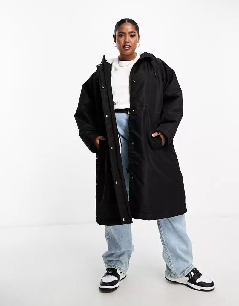 Черный длинный плащ свободного кроя на плюшевой меховой подкладке ASOS DESIGN Curve
Черный длинный плащ свободного кроя на плюшевой меховой подкладке ASOS DESIGN Curve