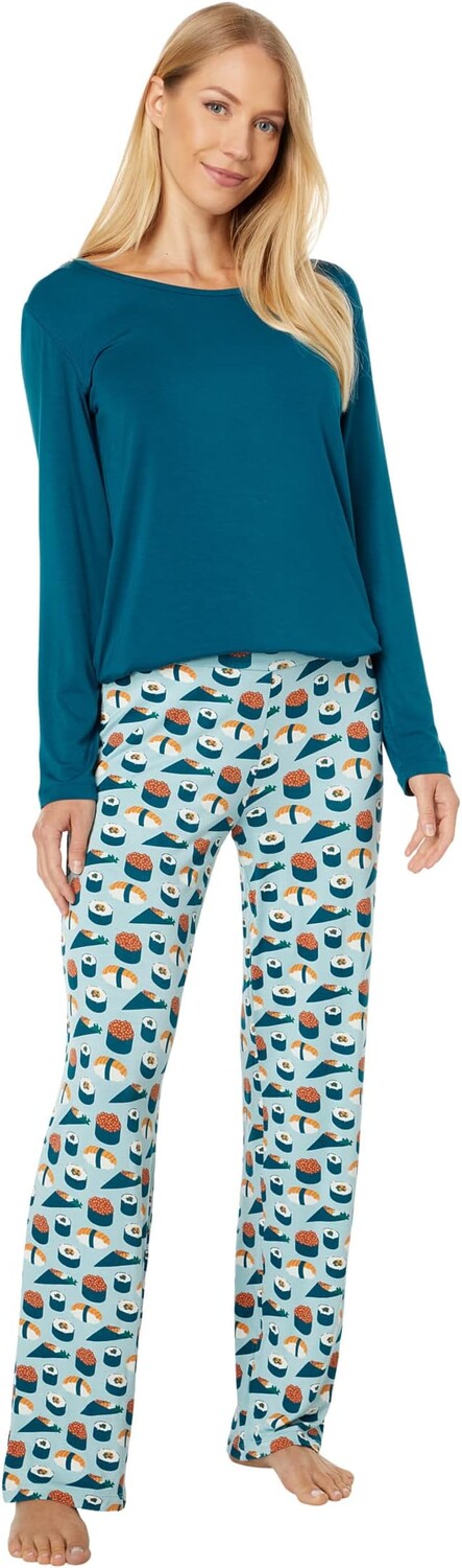 Пижамный комплект из футболки и брюк Loosey Goosey с длинными рукавами Kickee Pants, цвет Jade Sushi
Пижамный комплект из футболки и брюк Loosey Goosey с длинными рукавами Kickee Pants, цвет Jade Sushi