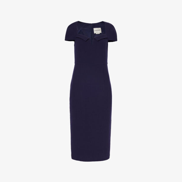 Платье миди из шерсти с v-образным вырезом и короткими рукавами Roland Mouret, синий
Платье миди из шерсти с v-образным вырезом и короткими рукавами Roland Mouret, синий