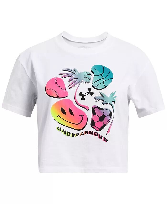 Укороченная футболка с короткими рукавами и рисунком Big Girls Palm Sport Under Armour, белый
Укороченная футболка с короткими рукавами и рисунком Big Girls Palm Sport Under Armour, белый