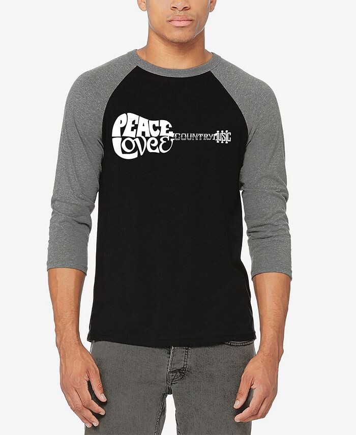 Мужская бейсбольная футболка с рукавами реглан Peace Love Country Baseball Word Art LA Pop Art, цвет Gray, Black
Мужская бейсбольная футболка с рукавами реглан Peace Love Country Baseball Word Art LA Pop Art, цвет Gray, Black