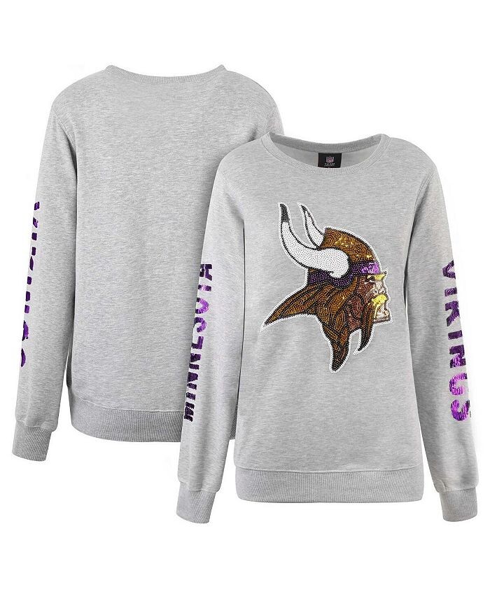 Женский пуловер с блестками и логотипом Heather Grey Minnesota Vikings Cuce, серый
Женский пуловер с блестками и логотипом Heather Grey Minnesota Vikings Cuce, серый