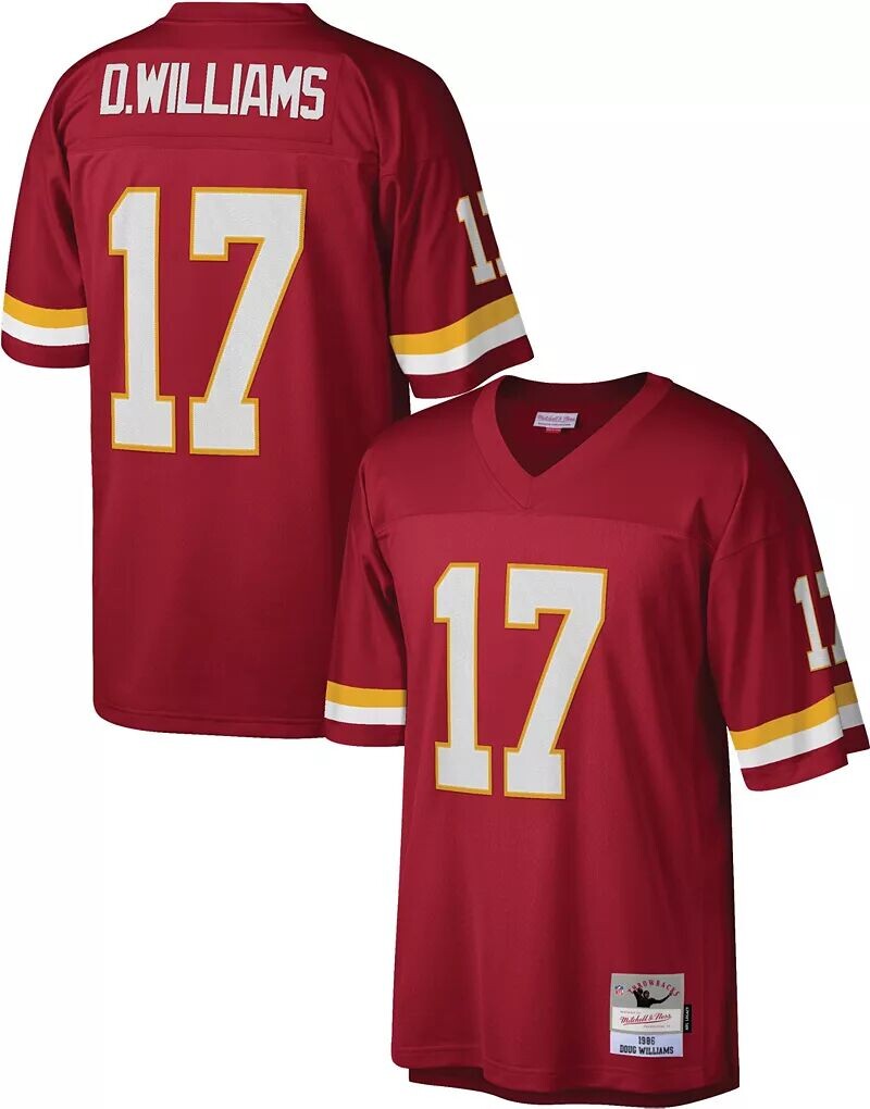 Мужская футбольная команда Вашингтона Mitchell & Ness Дуг Уильямс № 17, красная футболка 1986 года
Мужская футбольная команда Вашингтона Mitchell & Ness Дуг Уильямс № 17, красная футболка 1986 года