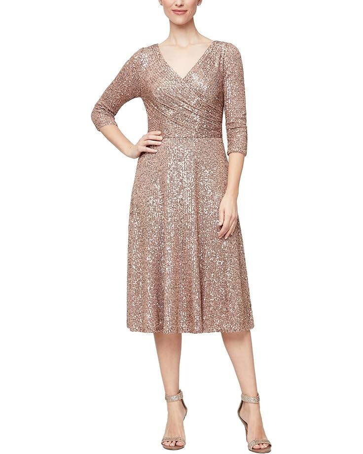 Платье Alex Evenings Midi Length A-Line with Surplice Neckline and 3/4 Sleeves, цвет Latte
Платье Alex Evenings Midi Length A-Line with Surplice Neckline and 3/4 Sleeves, цвет Latte