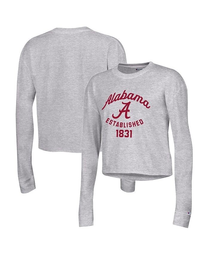 Женская серая укороченная футболка с длинным рукавом Alabama Crimson Tide Boyfriend Champion, серый
Женская серая укороченная футболка с длинным рукавом Alabama Crimson Tide Boyfriend Champion, серый