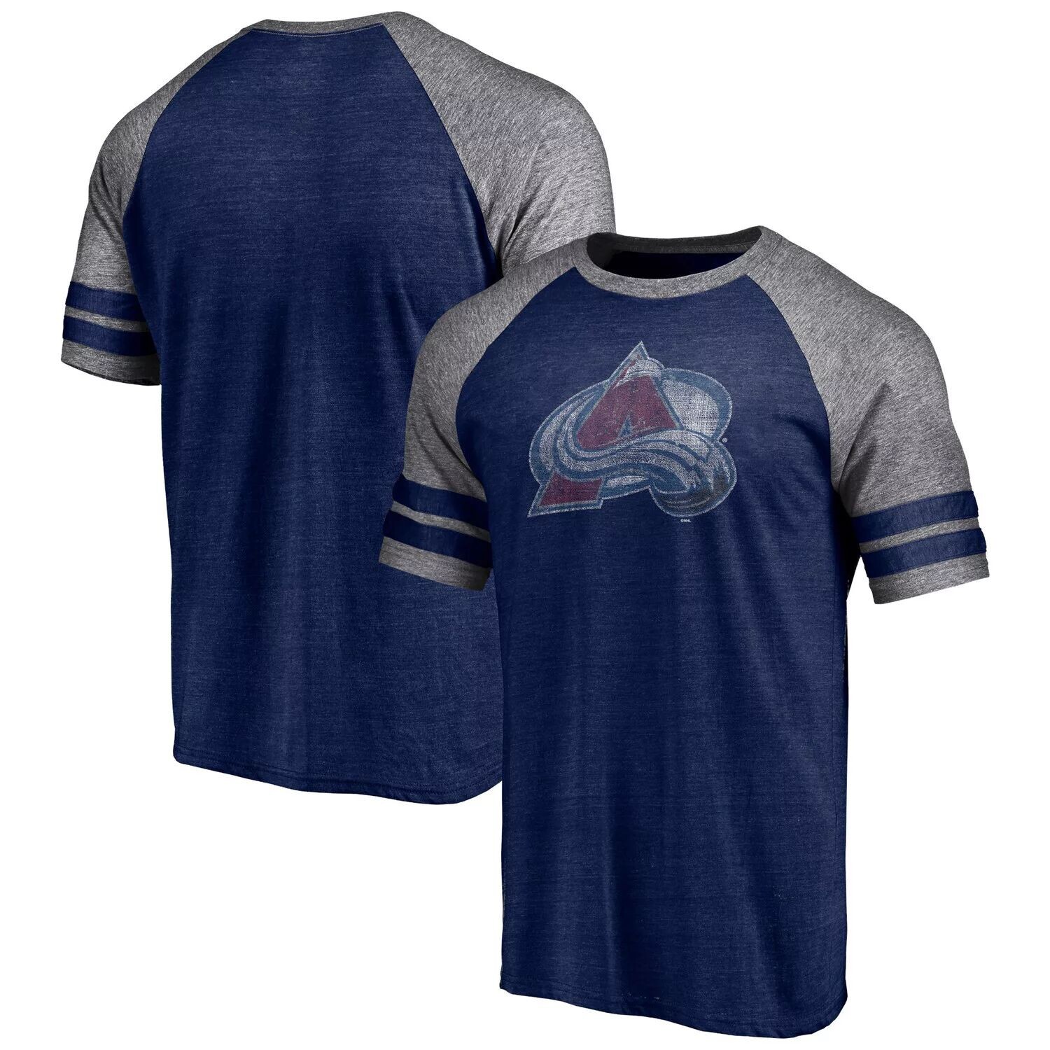 Мужская футболка Fanatics Branded Heather Navy Colorado Avalanche, двухполосная футболка реглан, трехцветная смесь
Мужская футболка Fanatics Branded Heather Navy Colorado Avalanche, двухполосная футболка реглан, трехцветная смесь
