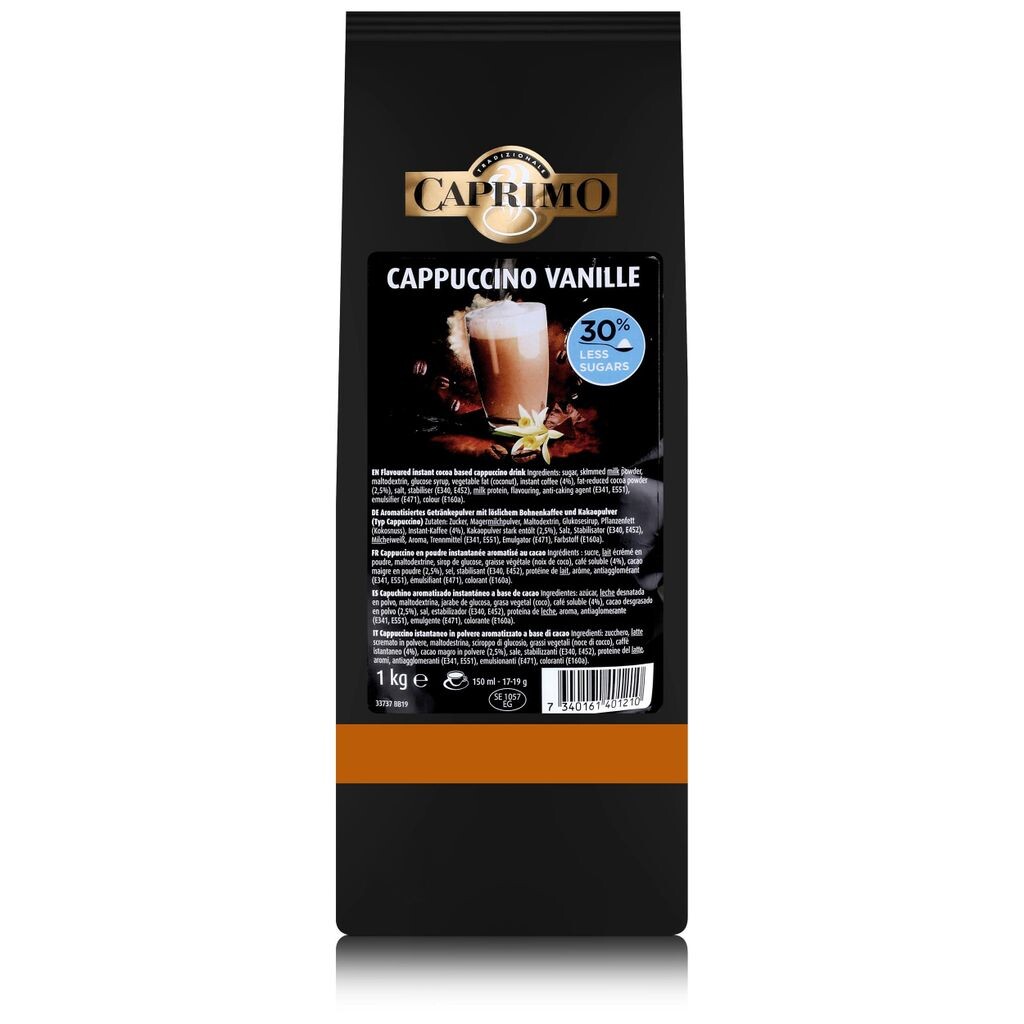 Caprimo Cappuccino Vanilla Drink Порошковый растворимый кофе 1 кг (1 шт. в упаковке)
Caprimo Cappuccino Vanilla Drink Порошковый растворимый кофе 1 кг (1 шт. в упаковке)