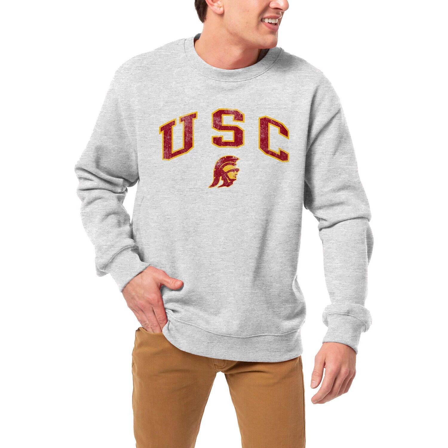 Серый пуловер с капюшоном Men's League Collegiate Wear USC Trojans 1965 Arch Essential
Серый пуловер с капюшоном Men's League Collegiate Wear USC Trojans 1965 Arch Essential
