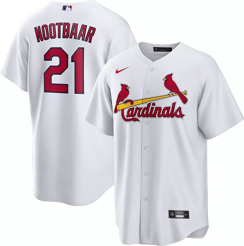 Мужская белая домашняя футболка Nike St. Louis Cardinals Lars Nootbaar #21 Cool Base
Мужская белая домашняя футболка Nike St. Louis Cardinals Lars Nootbaar #21 Cool Base