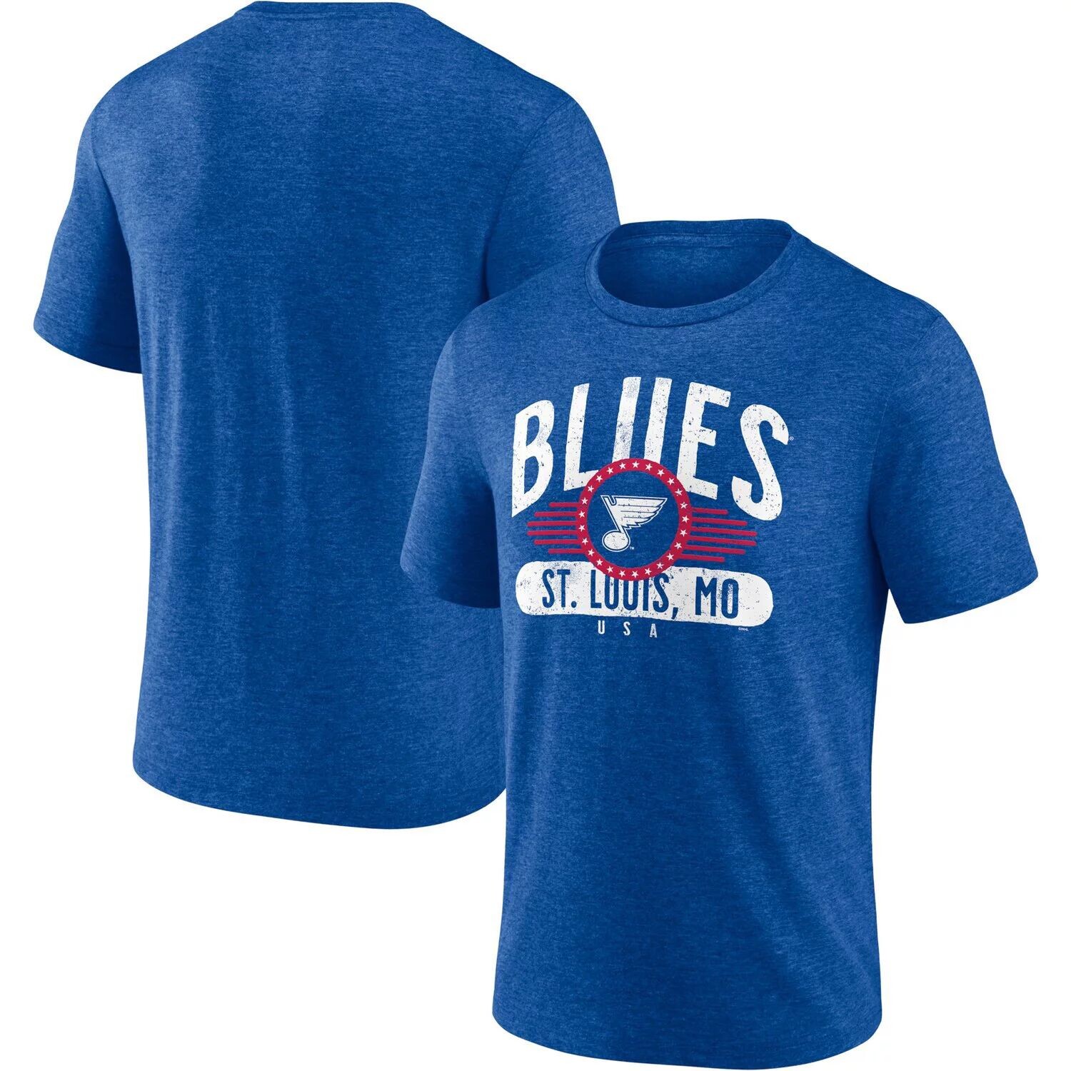 Мужская футболка Fanatics с фирменным принтом Royal St. Louis Blues Americana Stars & Stripes Tri-Blend
Мужская футболка Fanatics с фирменным принтом Royal St. Louis Blues Americana Stars & Stripes Tri-Blend