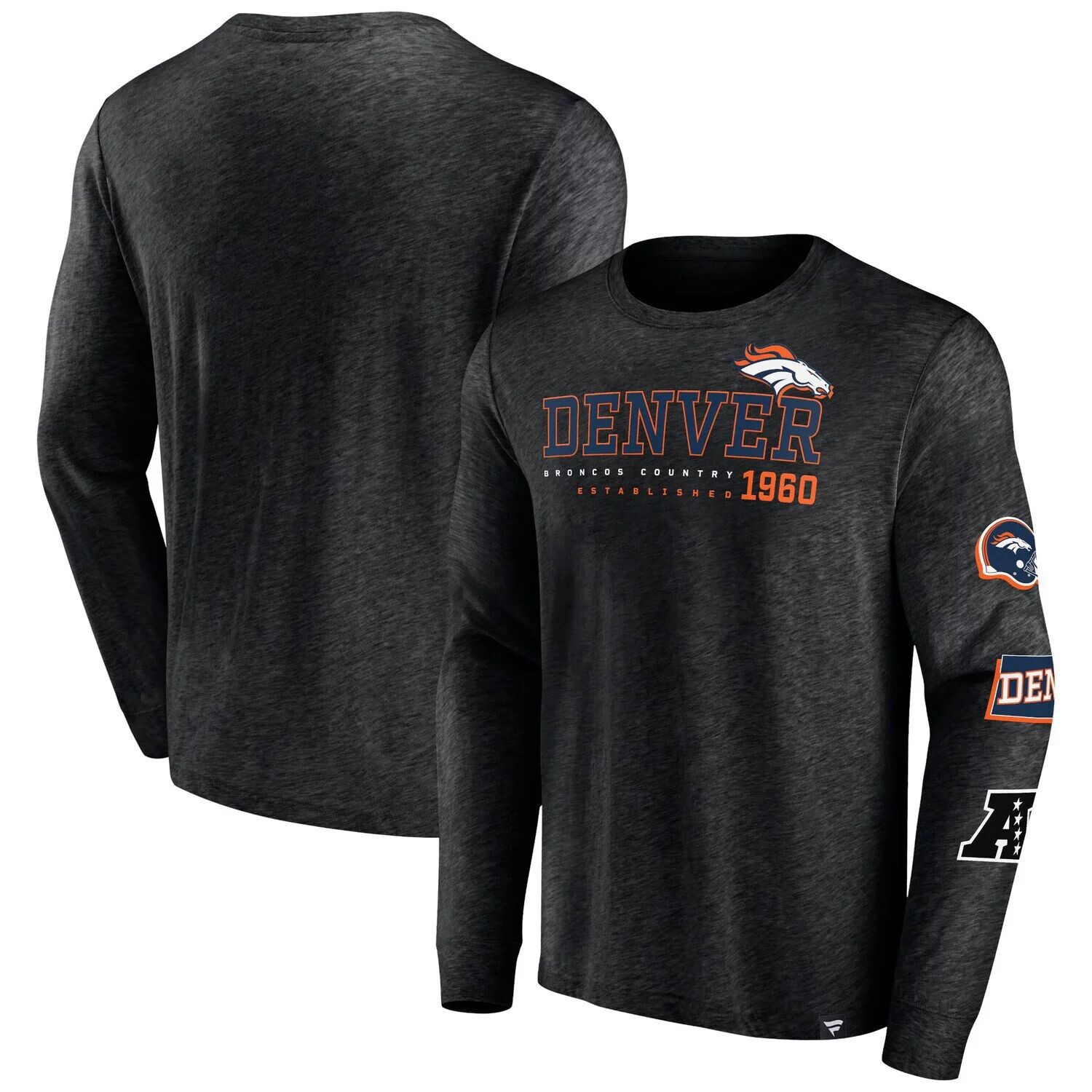 Мужская футболка Fanatics с логотипом Heather Black Denver Broncos High Whip Pitcher с длинными рукавами
Мужская футболка Fanatics с логотипом Heather Black Denver Broncos High Whip Pitcher с длинными рукавами