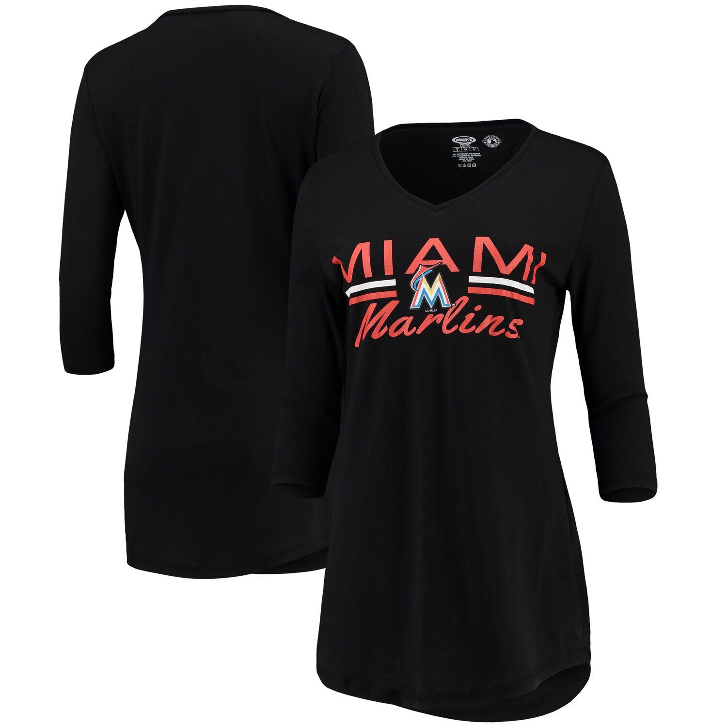 Женская ночная рубашка Concepts Sport, черная ночная рубашка Miami Marlins Duo с рукавами 3/4 и v-образным вырезом
Женская ночная рубашка Concepts Sport, черная ночная рубашка Miami Marlins Duo с рукавами 3/4 и v-образным вырезом
