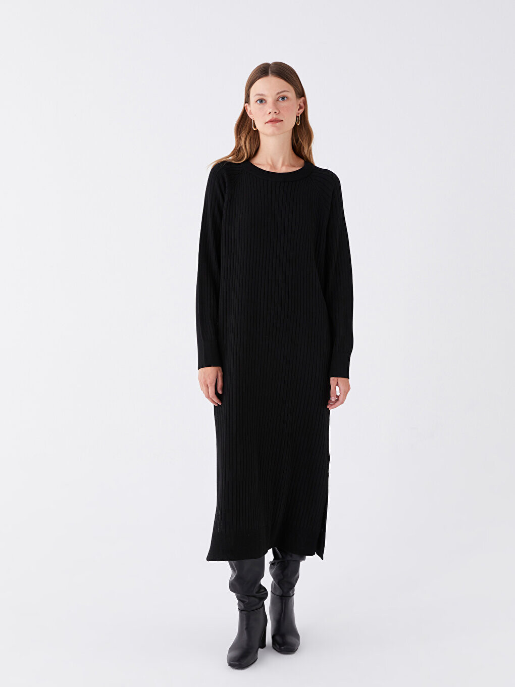 Прямое женское трикотажное платье с круглым вырезом и длинными рукавами LCW Modest
Прямое женское трикотажное платье с круглым вырезом и длинными рукавами LCW Modest