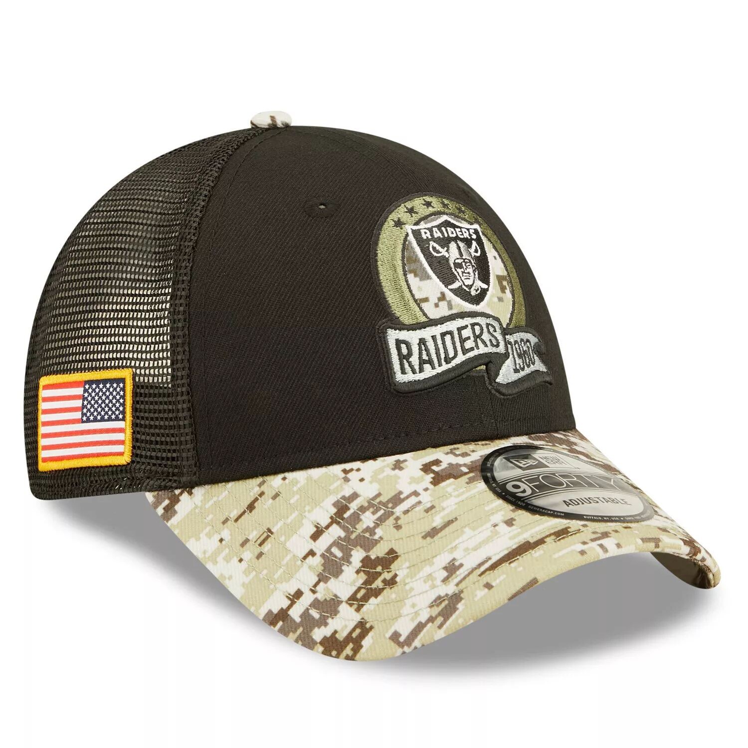 Мужская кепка New Era Black/Camo Las Vegas Raiders 2022 Salute To Service 9FORTY Snapback Trucker Hat
Мужская кепка New Era Black/Camo Las Vegas Raiders 2022 Salute To Service 9FORTY Snapback Trucker Hat