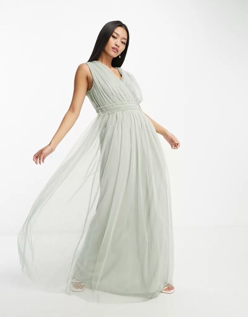 Платье подружки невесты макси с V-образным вырезом и рюшами на талии Anaya Bridesmaid темно-зеленого цвета
Платье подружки невесты макси с V-образным вырезом и рюшами на талии Anaya Bridesmaid темно-зеленого цвета
