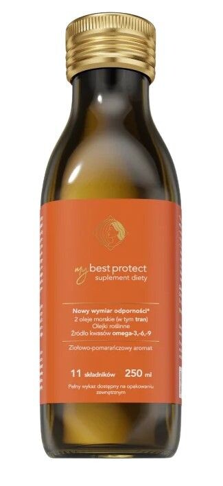 Препарат, укрепляющий иммунитет MyBestProtect Smak Ziołowo - Pomarańczowy Olej, 250 мл
Препарат, укрепляющий иммунитет MyBestProtect Smak Ziołowo - Pomarańczowy Olej, 250 мл