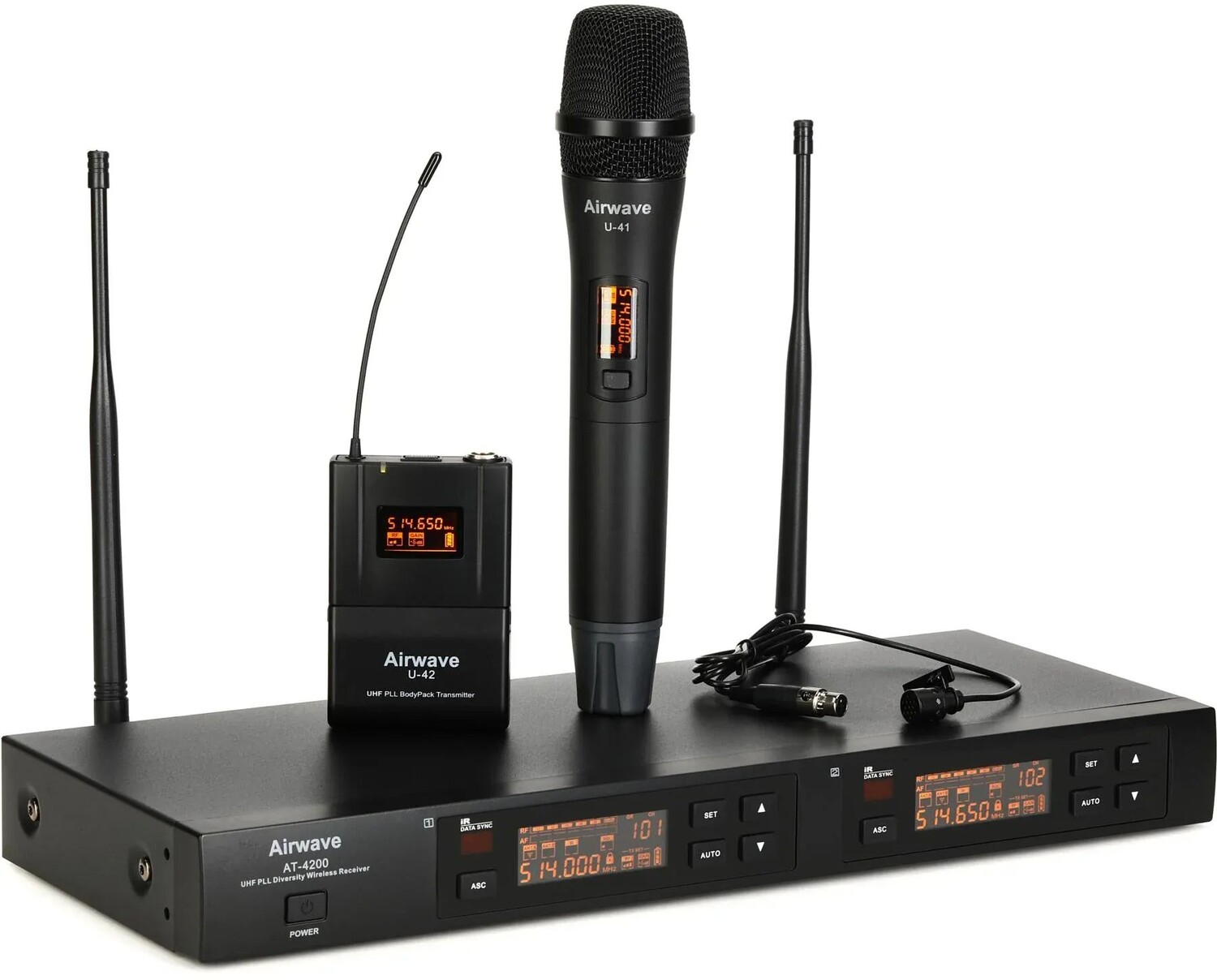 Airwave Technologies AT-4250-B Двухканальная беспроводная микрофонная система для одного портативного и одного поясного блока
Airwave Technologies AT-4250-B Двухканальная беспроводная микрофонная система для одного портативного и одного поясного блока