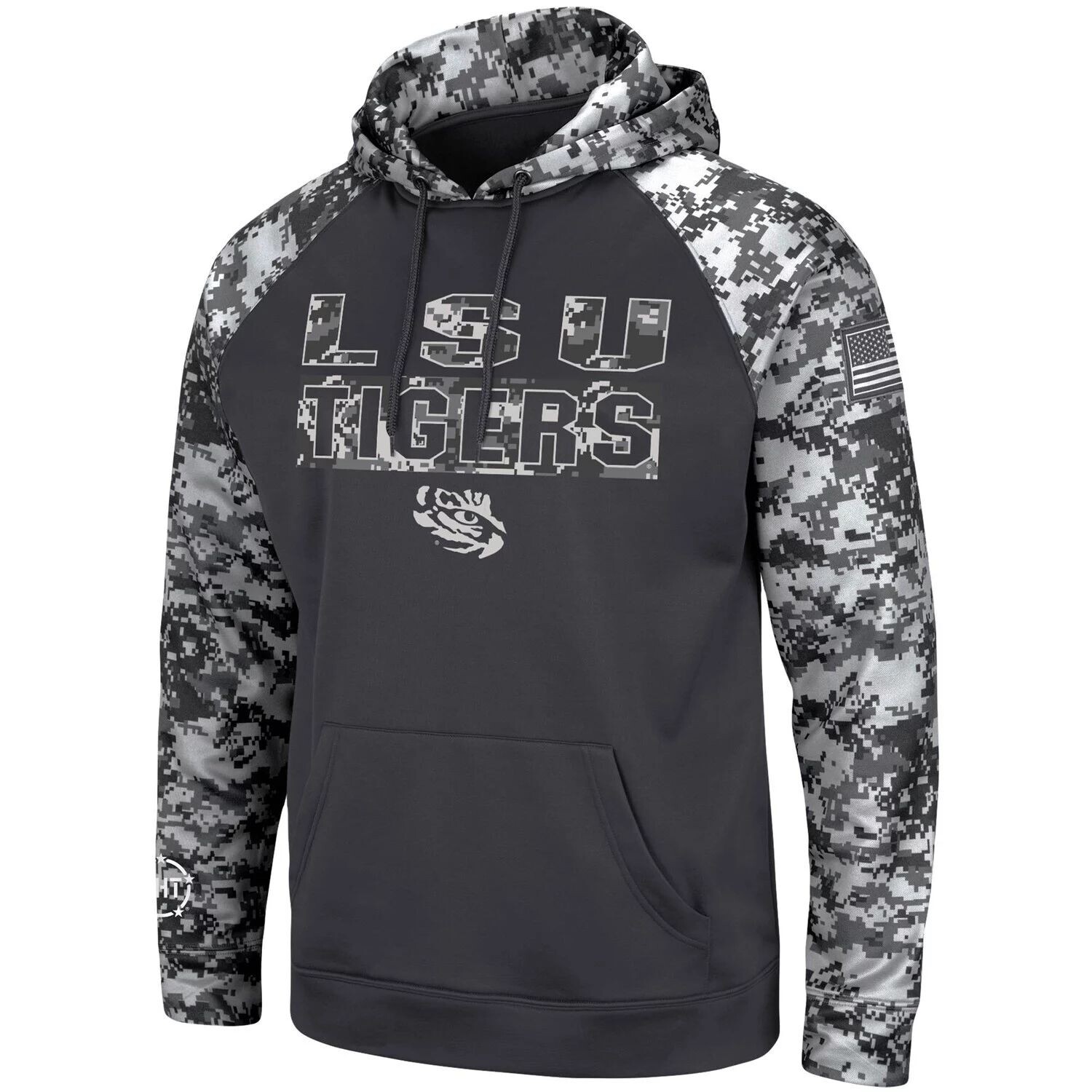 Мужской темно-серый пуловер с капюшоном LSU Tigers OHT Military Appreciation Digital Camo Colosseum
Мужской темно-серый пуловер с капюшоном LSU Tigers OHT Military Appreciation Digital Camo Colosseum