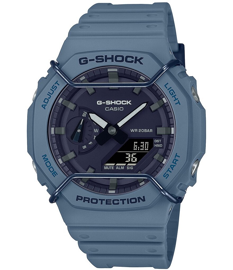 Мужские часы G-Shock Anadigi с защитой бампера и противоударным синим полимерным ремешком, синий
Мужские часы G-Shock Anadigi с защитой бампера и противоударным синим полимерным ремешком, синий