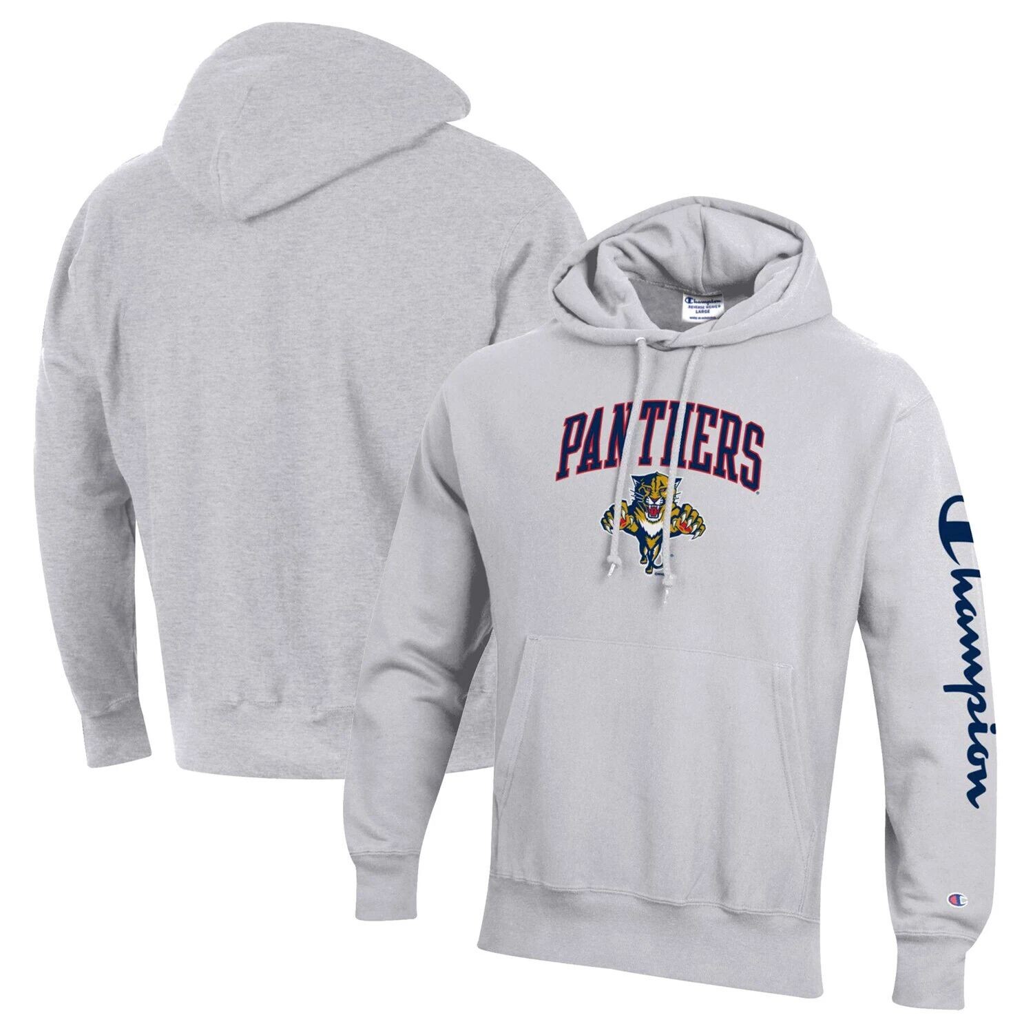 Мужской пуловер с капюшоном обратного плетения Heather Grey Florida Panthers Champion
Мужской пуловер с капюшоном обратного плетения Heather Grey Florida Panthers Champion