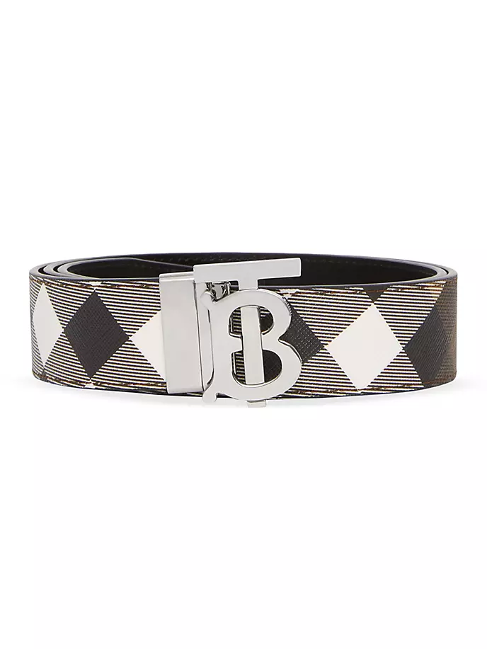Двусторонний ремень с логотипом в клетку Burberry, цвет dark birch brown silver
Двусторонний ремень с логотипом в клетку Burberry, цвет dark birch brown silver