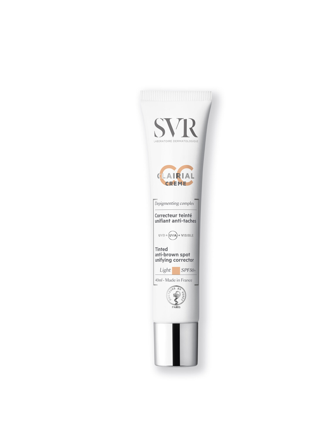 Тонирующий крем для лица от пигментных пятен с spf50+ светлый Svr Clairial, 40 мл
Тонирующий крем для лица от пигментных пятен с spf50+ светлый Svr Clairial, 40 мл