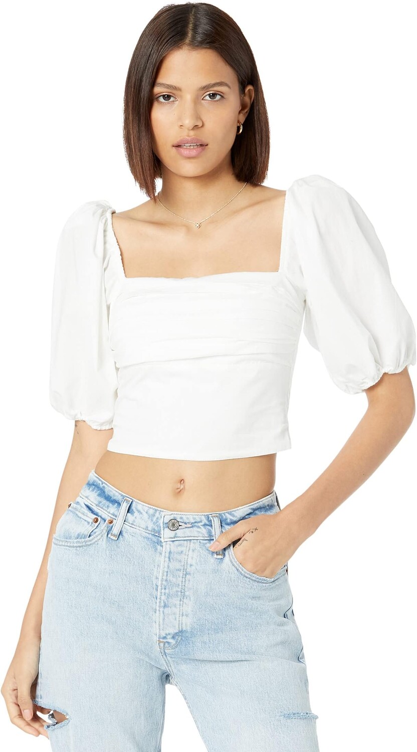Топ с квадратным вырезом и складками на рукавах-фонариках Abercrombie & Fitch, цвет Brilliant White
Топ с квадратным вырезом и складками на рукавах-фонариках Abercrombie & Fitch, цвет Brilliant White