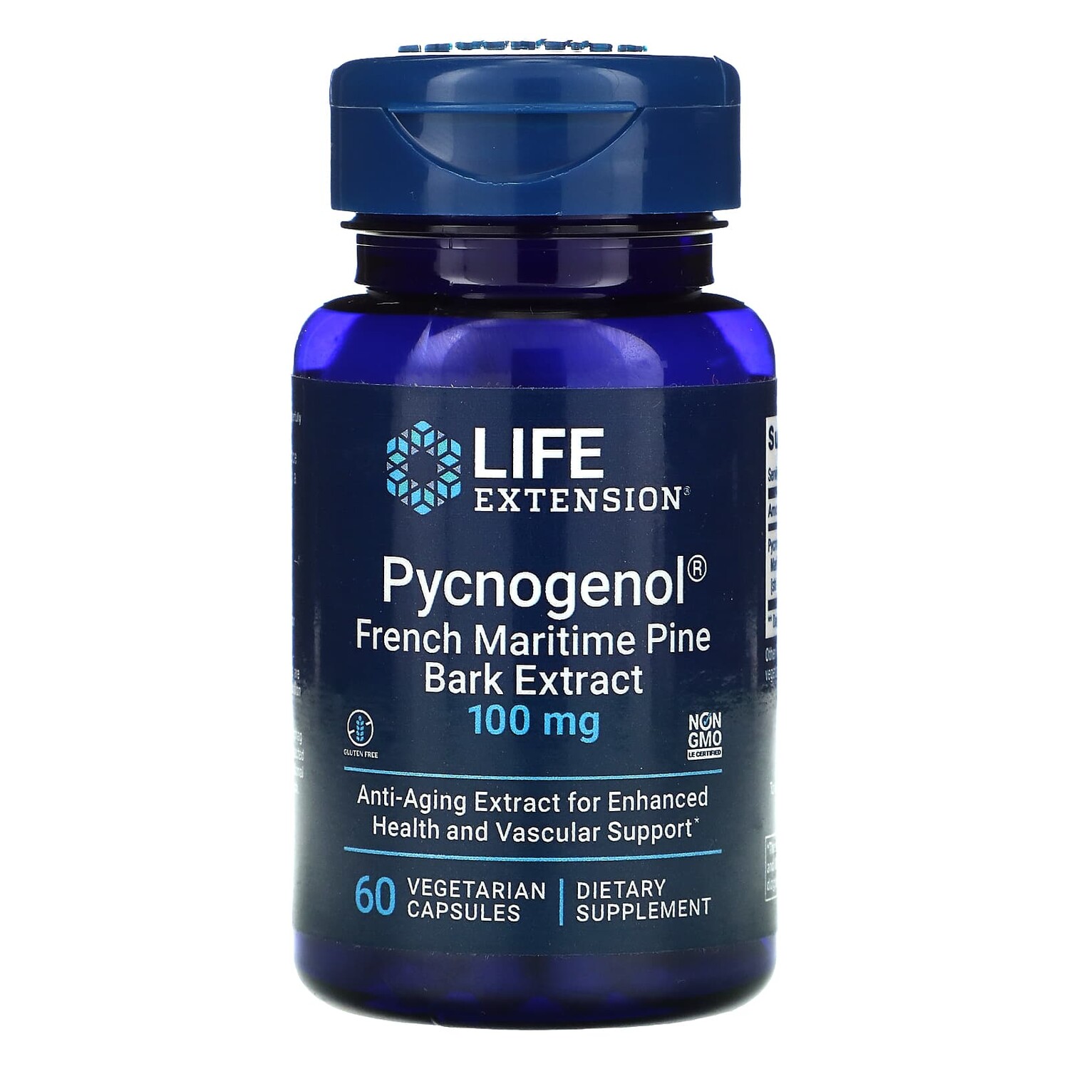 Pycnogenol, экстракт коры французской приморской сосны, 100 мг, 60 вегетарианских капсул, Life Extension
Pycnogenol, экстракт коры французской приморской сосны, 100 мг, 60 вегетарианских капсул, Life Extension