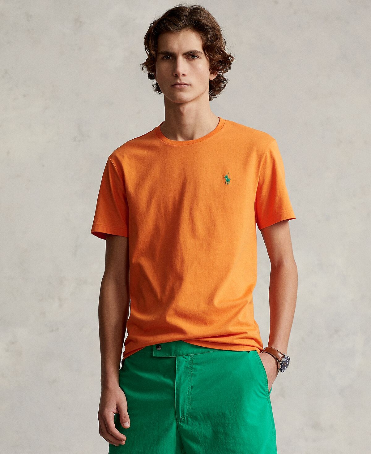 Мужская трикотажная футболка классического кроя с круглым вырезом Polo Ralph Lauren
Мужская трикотажная футболка классического кроя с круглым вырезом Polo Ralph Lauren