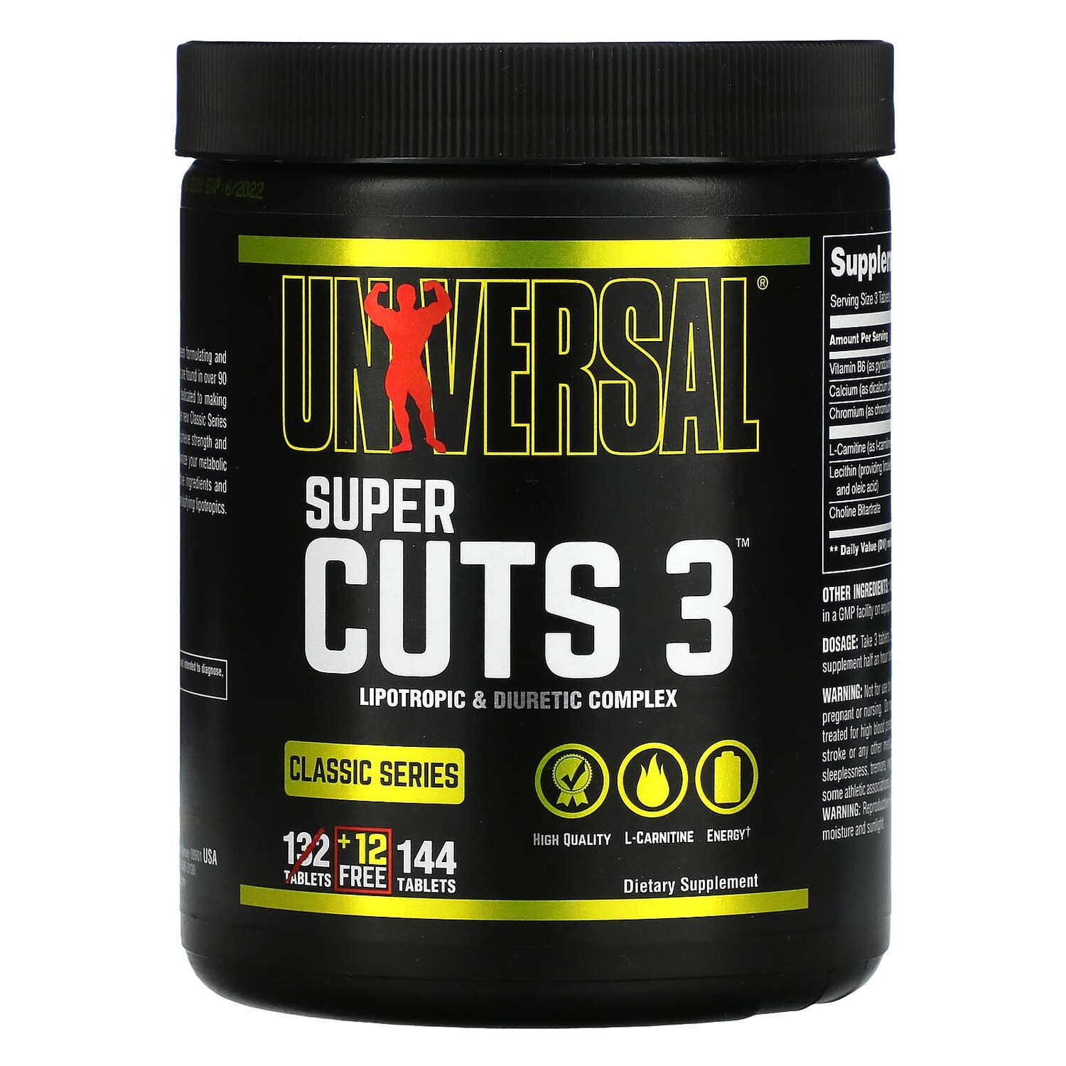 Classic Series, Super Cuts 3, липотропный и мочегонный комплекс, 144 таблетки, Universal Nutrition
Classic Series, Super Cuts 3, липотропный и мочегонный комплекс, 144 таблетки, Universal Nutrition