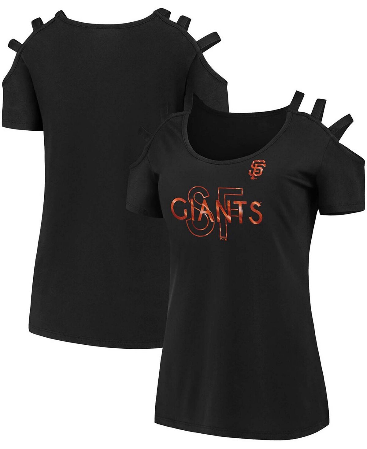Женская черная футболка с открытыми плечами и тремя бретелями San Francisco Giants Fanatics, черный
Женская черная футболка с открытыми плечами и тремя бретелями San Francisco Giants Fanatics, черный