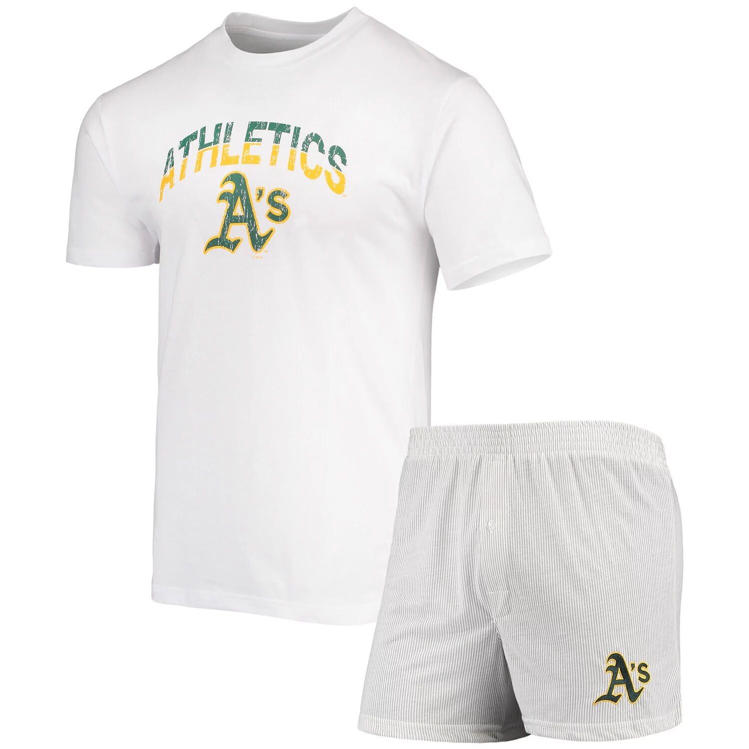 Мужская футболка Concepts Sport белая/серая футболка Oakland Athletics Gateway и шорты-боксеры для сна
Мужская футболка Concepts Sport белая/серая футболка Oakland Athletics Gateway и шорты-боксеры для сна