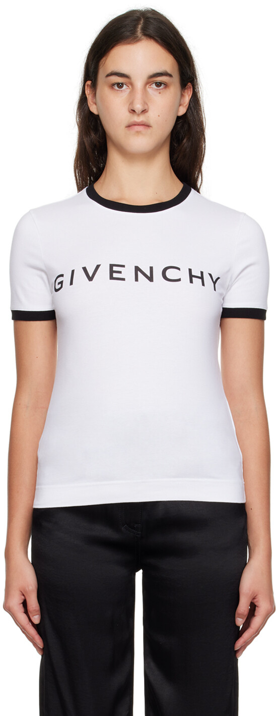 Белая футболка узкого кроя от Givenchy, Белый, Белая футболка узкого кроя от Givenchy
Белая футболка узкого кроя от Givenchy, Белый, Белая футболка узкого кроя от Givenchy
