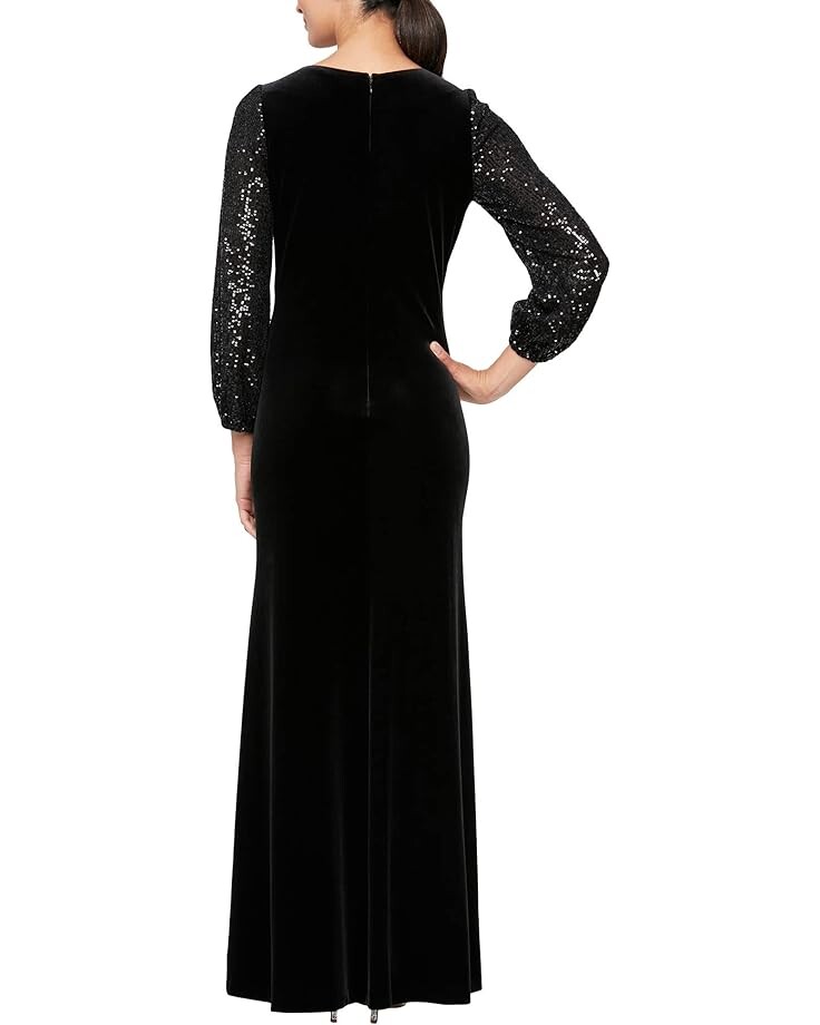 Платье Alex Evenings Long Sheath Dress w/ Long Sequin Bubble Hem Sleeves, черный
Платье Alex Evenings Long Sheath Dress w/ Long Sequin Bubble Hem Sleeves, черный