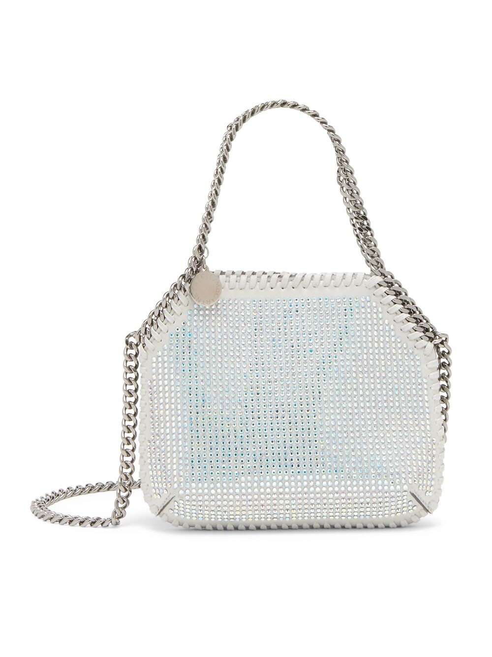 Маленькая объемная сумка с короткими ручками Falabella с украшением Stella McCartney, серебряный
Маленькая объемная сумка с короткими ручками Falabella с украшением Stella McCartney, серебряный