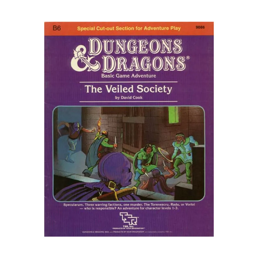 Модуль Veiled Society, Basic Dungeons & Dragons (Original Edition) - Modules & Adventures - B Series
Модуль Veiled Society, Basic Dungeons & Dragons (Original Edition) - Modules & Adventures - B Series