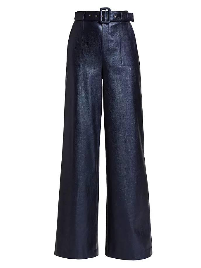 Широкие брюки из искусственной кожи Bella с тиснением под крокодила Ramy Brook, цвет navy faux leather
Широкие брюки из искусственной кожи Bella с тиснением под крокодила Ramy Brook, цвет navy faux leather