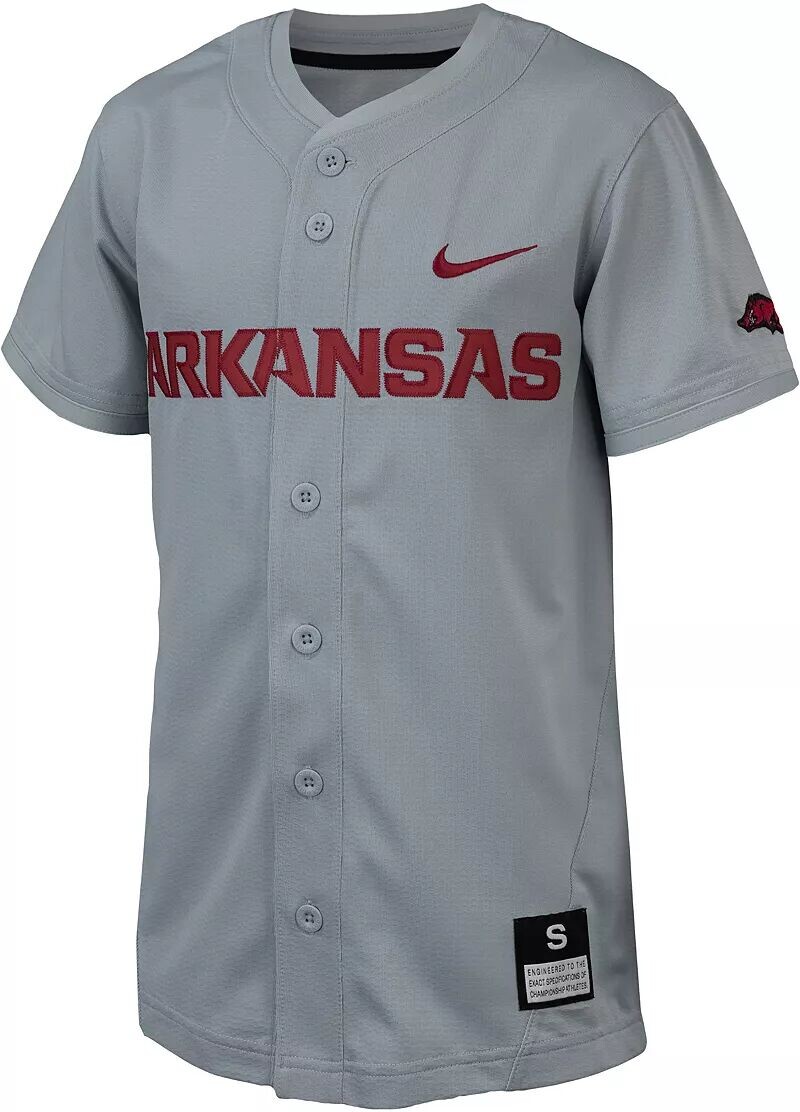 Реплика бейсбольной майки Nike Youth Arkansas Razorbacks серого цвета с пуговицами
Реплика бейсбольной майки Nike Youth Arkansas Razorbacks серого цвета с пуговицами