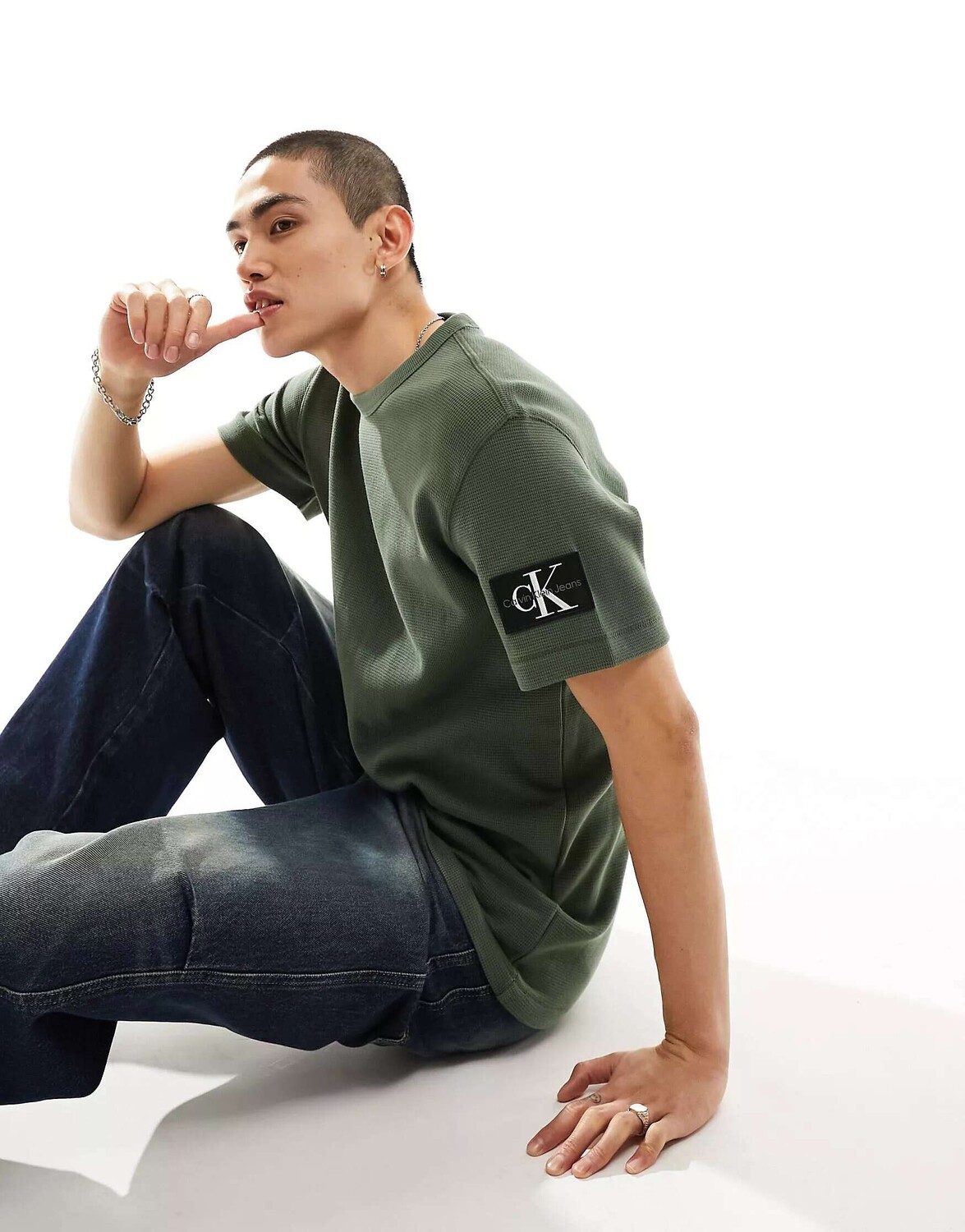 Зеленая футболка с вафельным логотипом и логотипом Calvin Klein Jeans, Зеленый
Зеленая футболка с вафельным логотипом и логотипом Calvin Klein Jeans, Зеленый