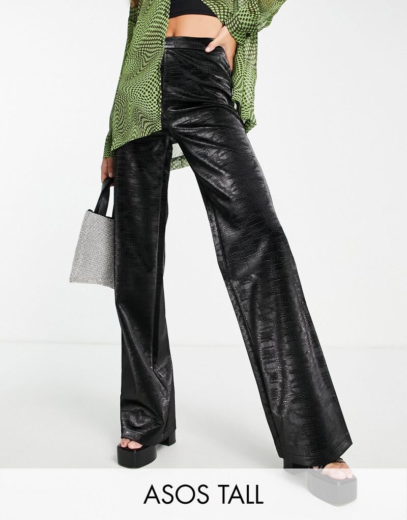 Черные прямые брюки из переливающейся искусственной кожи крокодила ASOS DESIGN Tall
Черные прямые брюки из переливающейся искусственной кожи крокодила ASOS DESIGN Tall