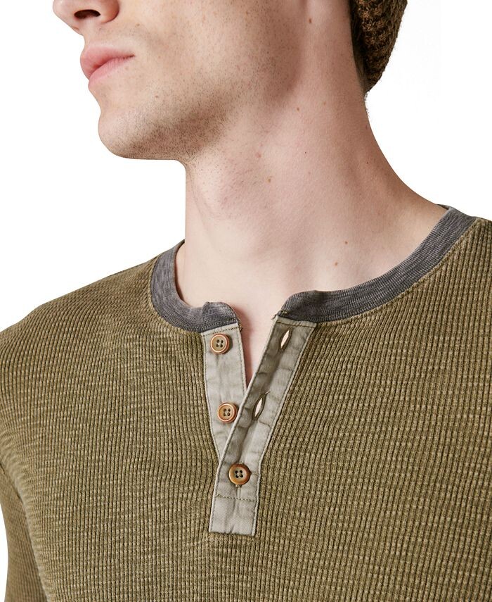 Мужская термобелье Henley с кислотной стиркой и контрастной планкой Lucky Brand, зеленый
Мужская термобелье Henley с кислотной стиркой и контрастной планкой Lucky Brand, зеленый