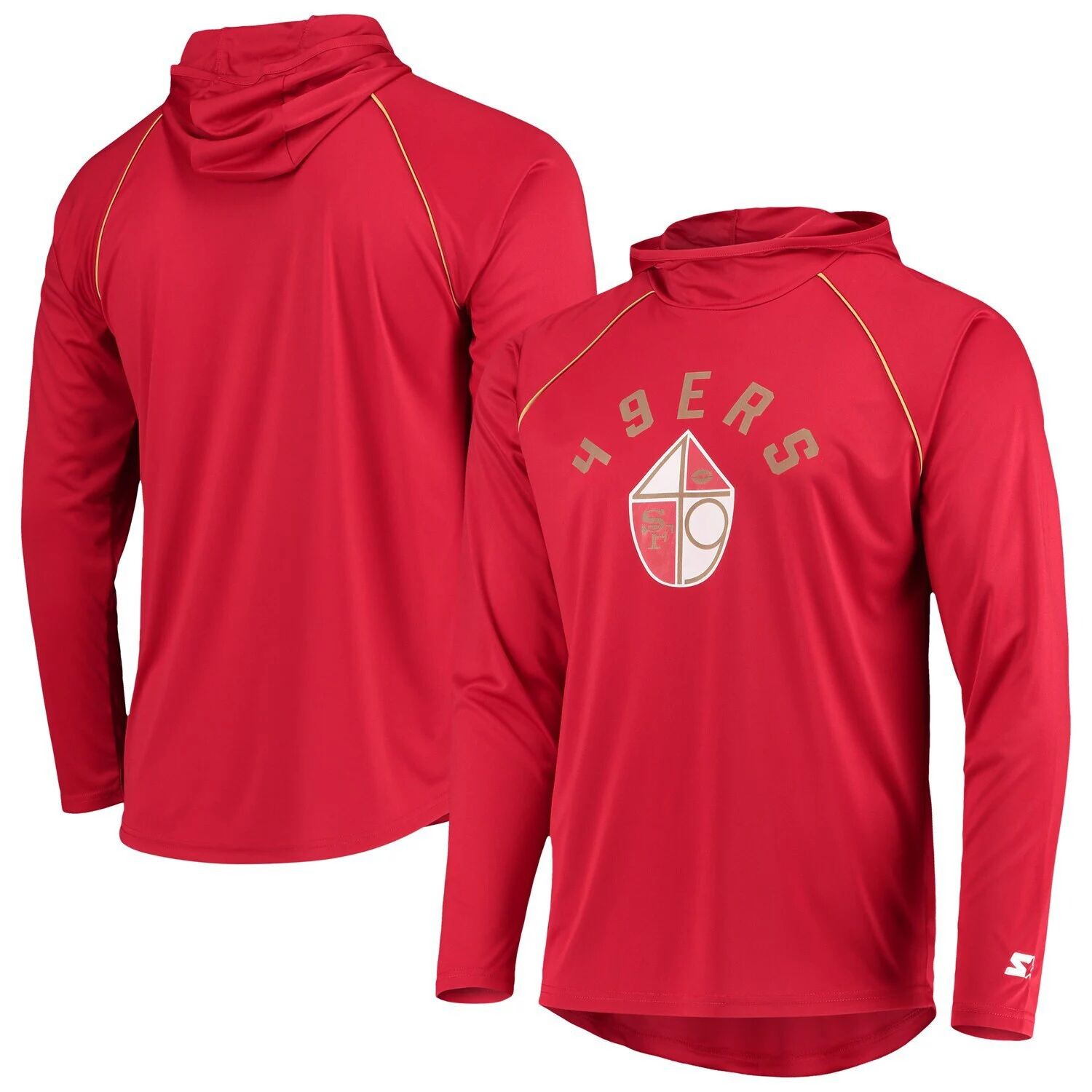 Мужская толстовка с капюшоном и длинными рукавами Starter Scarlet San Francisco 49ers Throwback реглан
Мужская толстовка с капюшоном и длинными рукавами Starter Scarlet San Francisco 49ers Throwback реглан