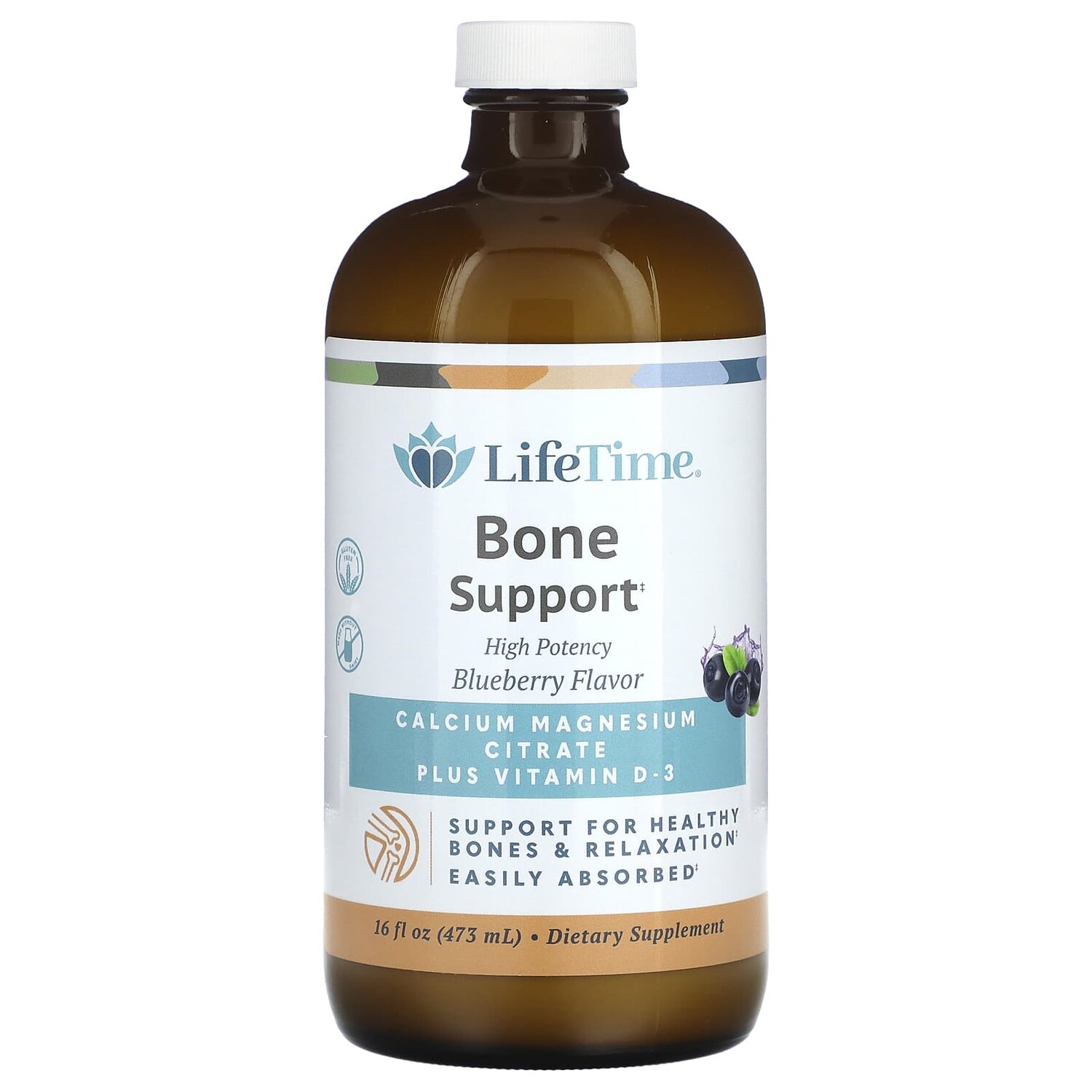 Bone Support, добавка для поддержки костей, голубика, 473 мл (16 жидк. унций), LifeTime Vitamins
Bone Support, добавка для поддержки костей, голубика, 473 мл (16 жидк. унций), LifeTime Vitamins