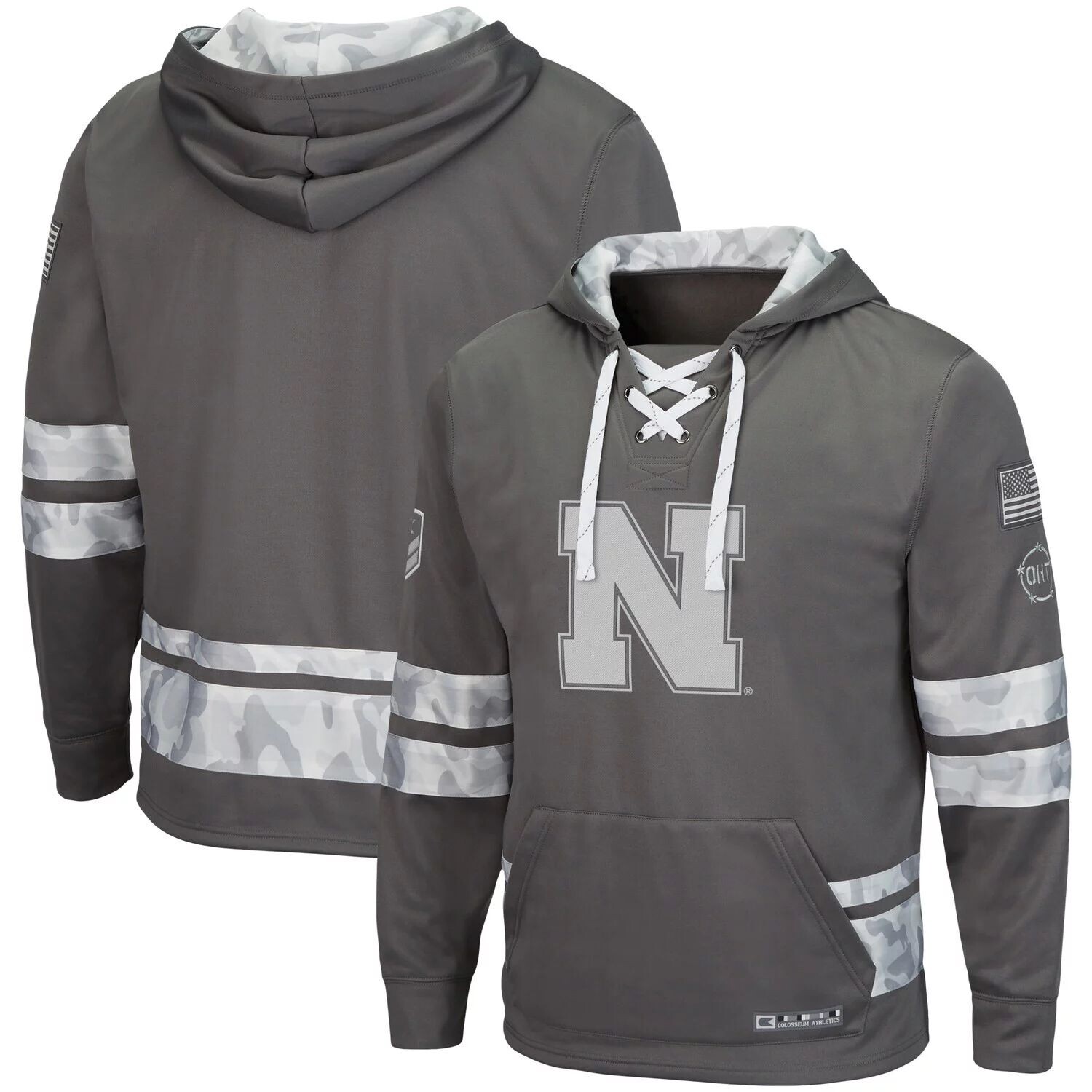 Мужской серый пуловер со шнуровкой Nebraska Huskers OHT Military Appreciation Arctic Camo, толстовка с капюшоном Colosseum
Мужской серый пуловер со шнуровкой Nebraska Huskers OHT Military Appreciation Arctic Camo, толстовка с капюшоном Colosseum