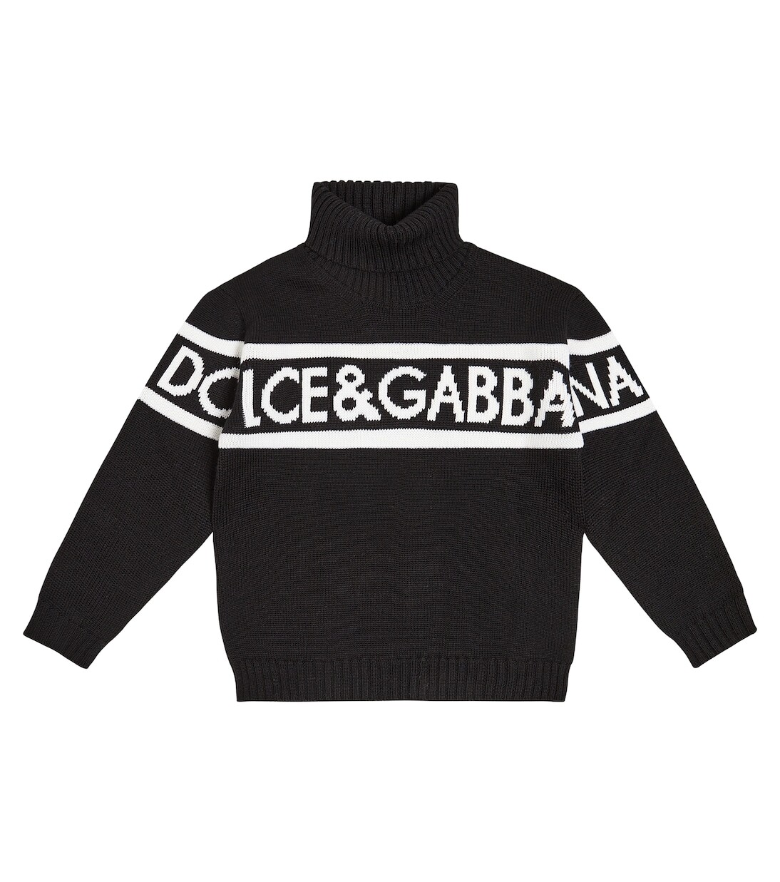 Свитер с высоким воротником из натуральной шерсти с логотипом Dolce&Gabbana Kids, черный
Свитер с высоким воротником из натуральной шерсти с логотипом Dolce&Gabbana Kids, черный