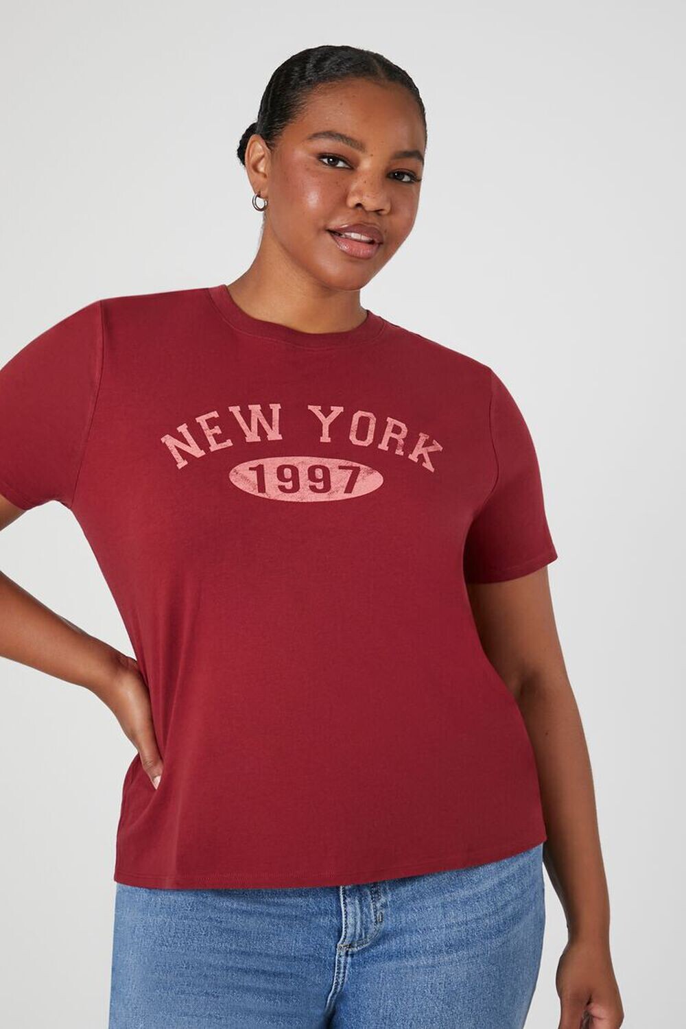 Футболка с графическим рисунком New York больших размеров Forever 21, бордовый, Красный
Футболка с графическим рисунком New York больших размеров Forever 21, бордовый, Красный